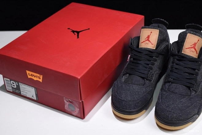 Rep 4 Jordan 'black' x AO2571-001 Air Levi's 0731